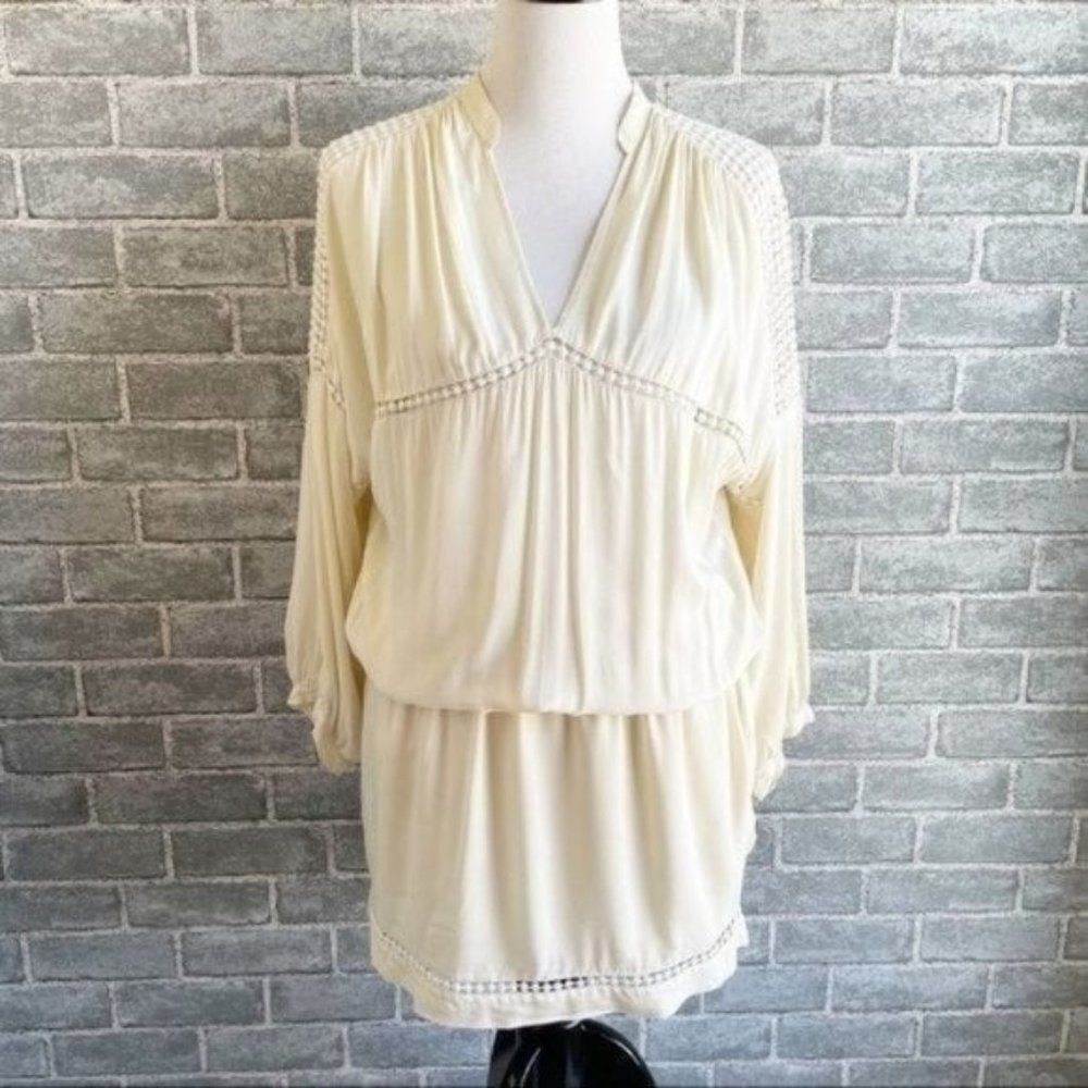 Magali Pascal Ivory Cream Embroidered Floral Dress